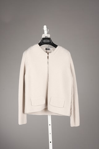 Appraisal: Akris chalk colored cashmere cardigan Size Neiman Marcus price tag