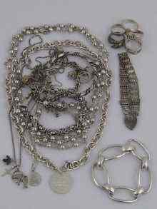 Appraisal: A quantity of silver and white metal tests silver jewellery