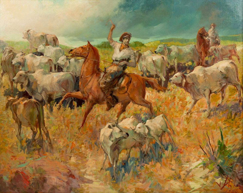 Appraisal: Vladan Stiha Yugoslavian American - Cowboy Roping Vladan Stiha Yugoslavian