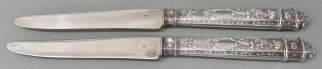 Appraisal: lot of French silver fruit knives hollow handle with Neoclassical