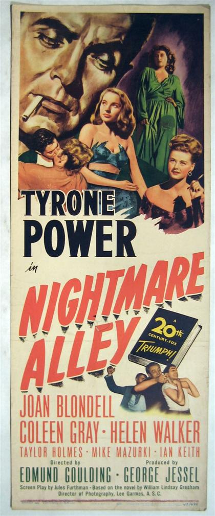 Appraisal: piece Movie Poster Nightmare Alley th-Century Fox Color litho insert