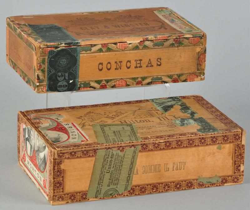 Appraisal: Lot of Cigar Boxes Description Includes Harrison Morton from Illinois