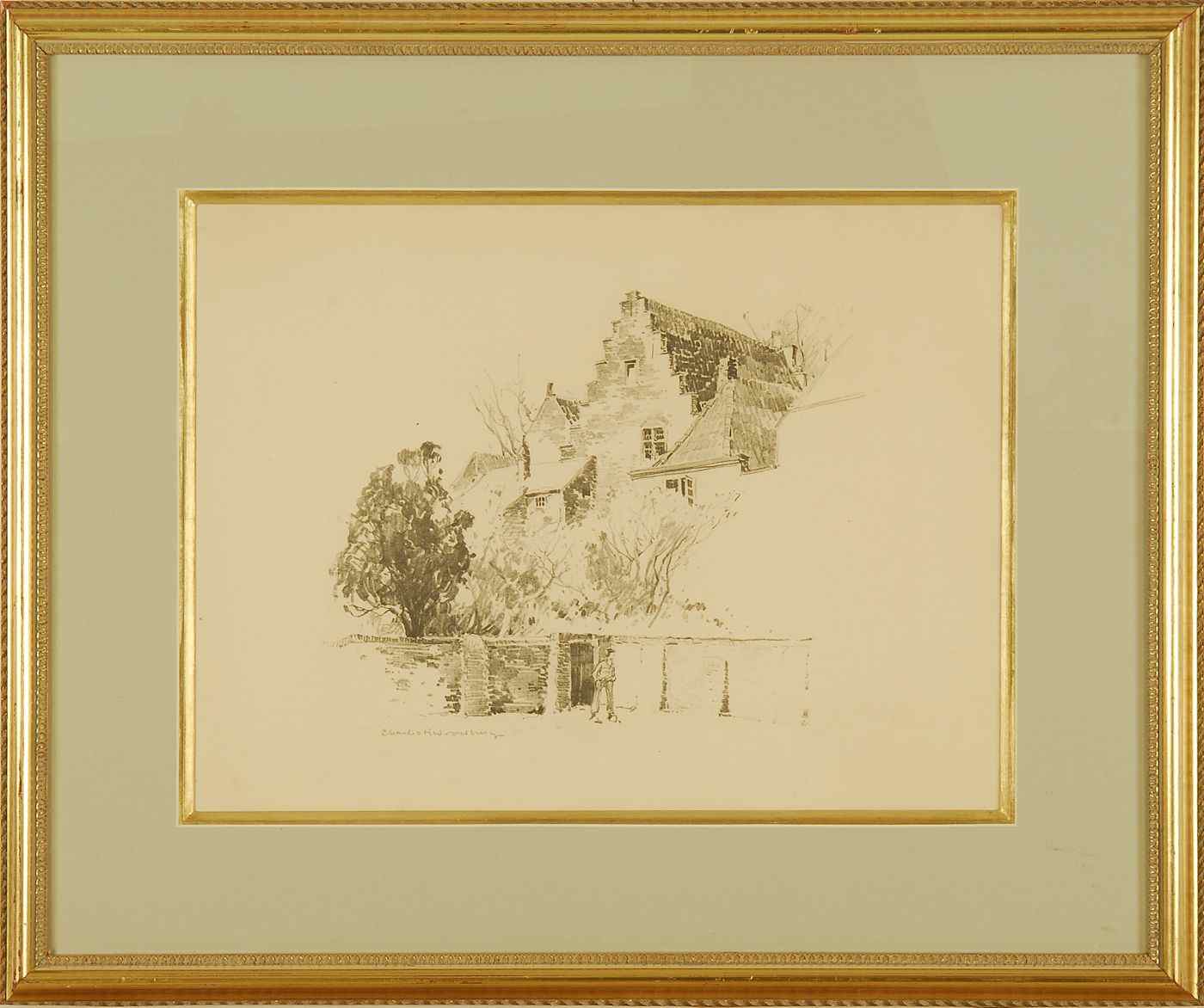 Appraisal: CHARLES HERBERT WOODBURYAmerican - Study of a house Signed lower