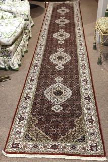 Appraisal: Indo mahi Tabriz wool and part silk runner ' x