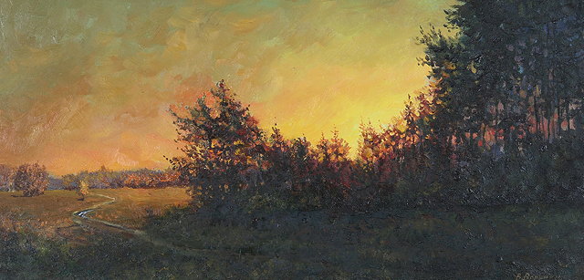 Appraisal: VALERI VORONOV TH CENTURY Sunset signed in cyrillic oils canvas