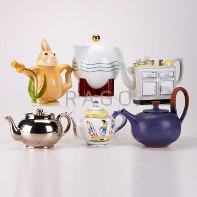 Appraisal: MICHAEL GRAVES FOR SWID POWELL ETC Six teapots late- th