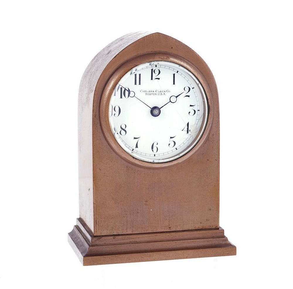 Appraisal: Chelsea Brass Case Mantel Clock Chelsea Clock Company Boston brass