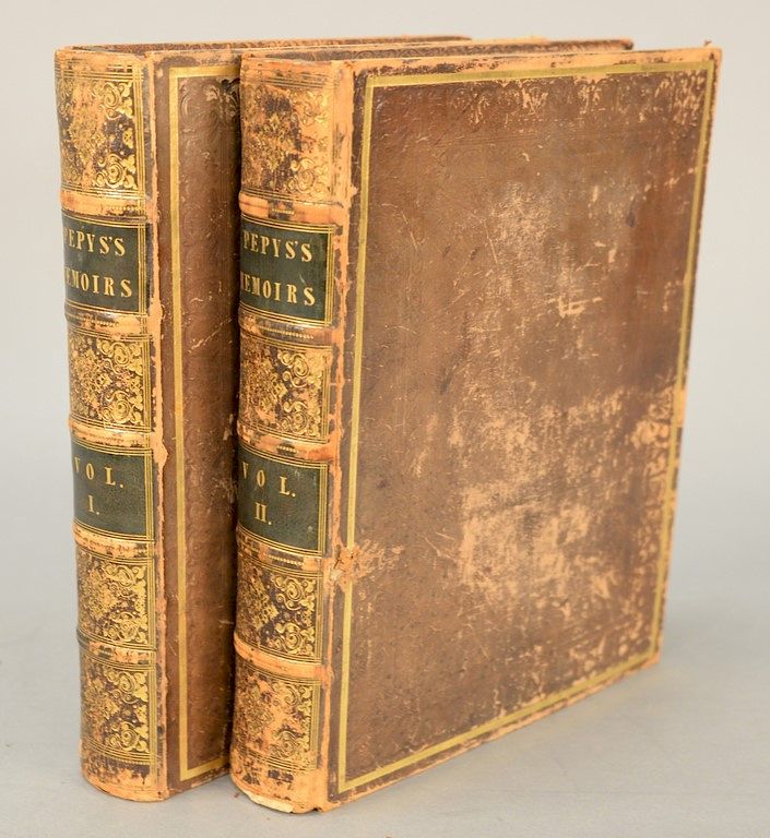 Appraisal: Two volumes Pepys Memoirs of Samuel Pepys's Diary - London