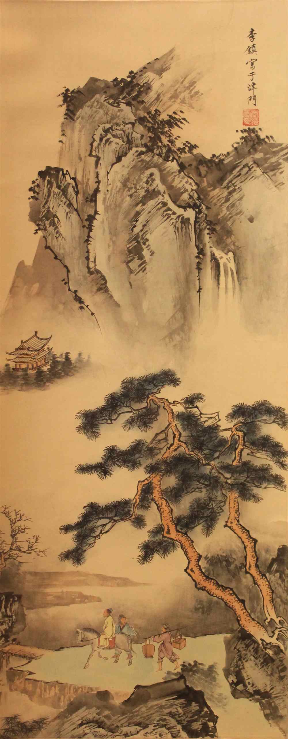 Appraisal: CHINESE INK AND COLOR ON PAPER HANGING SCROLL BY LI