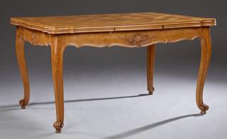 Appraisal: French Louis XV Style Carved Cherry Draw Leaf Dini French