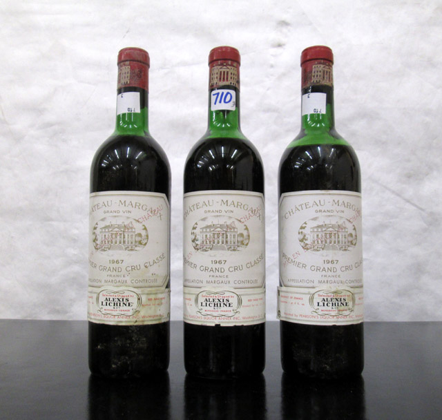 Appraisal: THREE BOTTLES OF FRENCH RED BORDEAUX WINE Chateau Margaux Premier