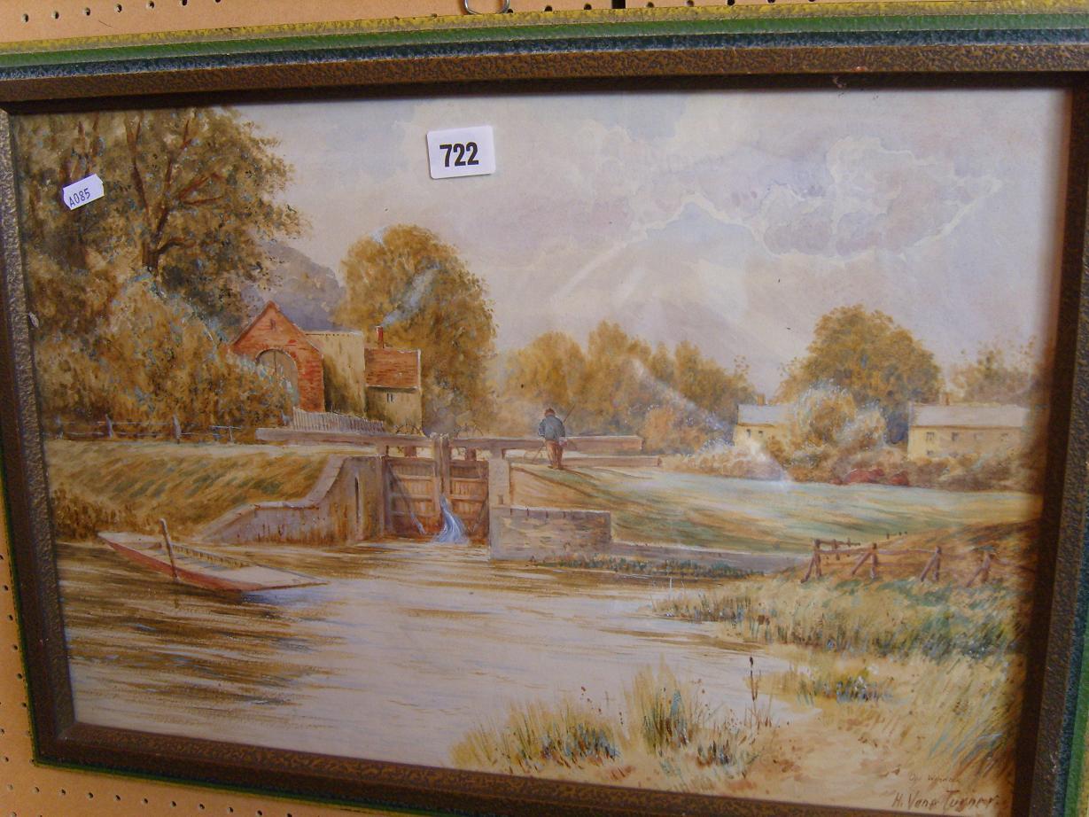 Appraisal: A late th century watercolour of a Thames river scene