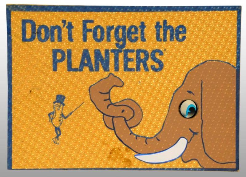 Appraisal: Planters Peanut Elephant Easel-Back Sign Description Canadian Two small tears