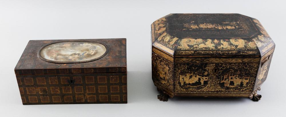 Appraisal: TWO TEA CADDIES TH CENTURYTWO TEA CADDIES th Century English