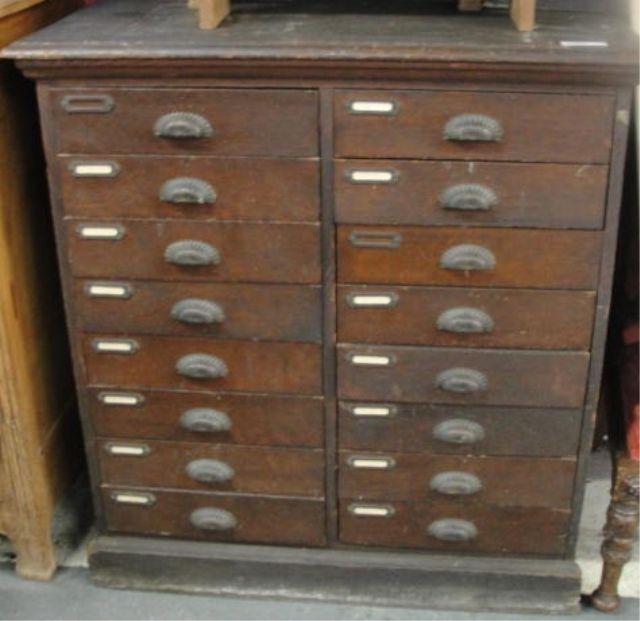 Appraisal: Antique Oak File Cabinet From a Long Island estate Dimensions