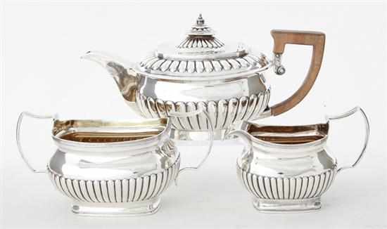 Appraisal: Georgian III sterling tea set London dated and well-matched assembled