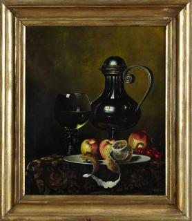 Appraisal: Andreas Gyula Bubarnik - Hungary Still Life of Fruit Wine