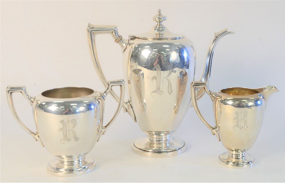 Appraisal: Reed Barton Three Piece Sterling Silver Tea Set to include