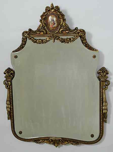 Appraisal: Carved Framed Mirror Europe A Continental carved floral frame mirror