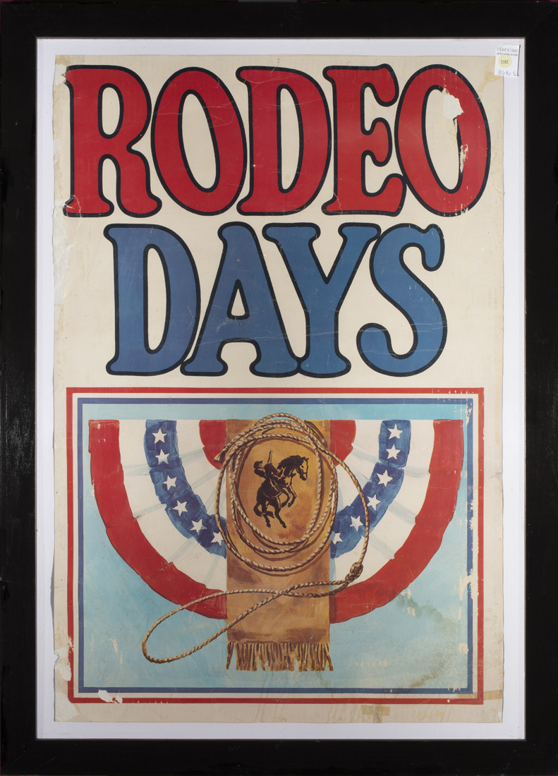 Appraisal: American School th century Rodeo Days Poster circa color lithograph