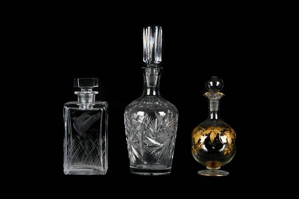 Appraisal: A group of crystal decanters and assorted glassware height of