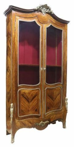 Appraisal: French Louis XV style ormolu-mounted rosewood bookcase th c an