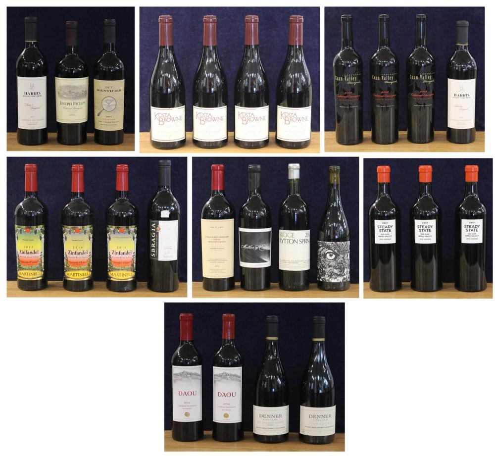 Appraisal: TWENTY-SIX BOTTLES OF VINTAGE CALIFORNIA RED WINES Anderson's Conn Valley