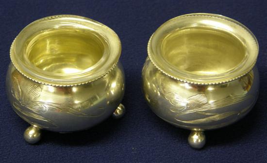 Appraisal: Pair of Russian silver salts late th early th century