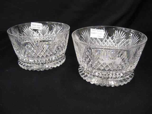 Appraisal: Pair of Brilliant Period Cut Glass Wine Coasters strawberry diamond