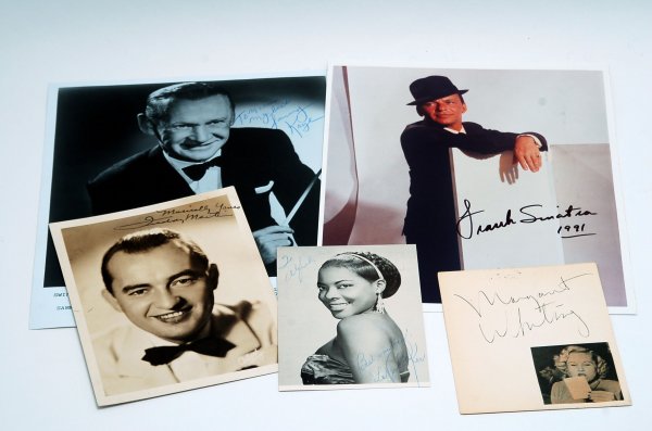 Appraisal: Lot of five music entertainment autographs Includes glossy x black