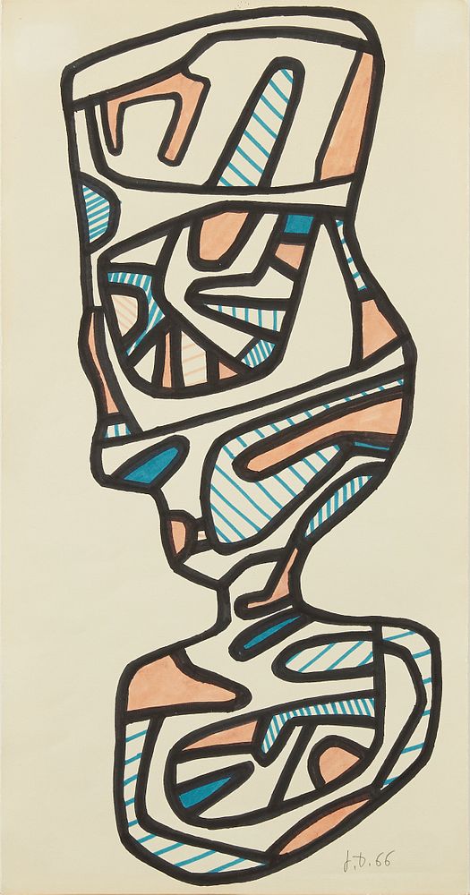 Appraisal: Jean Dubuffet Le Verre d'Eau III Original Drawi Jean Dubuffet