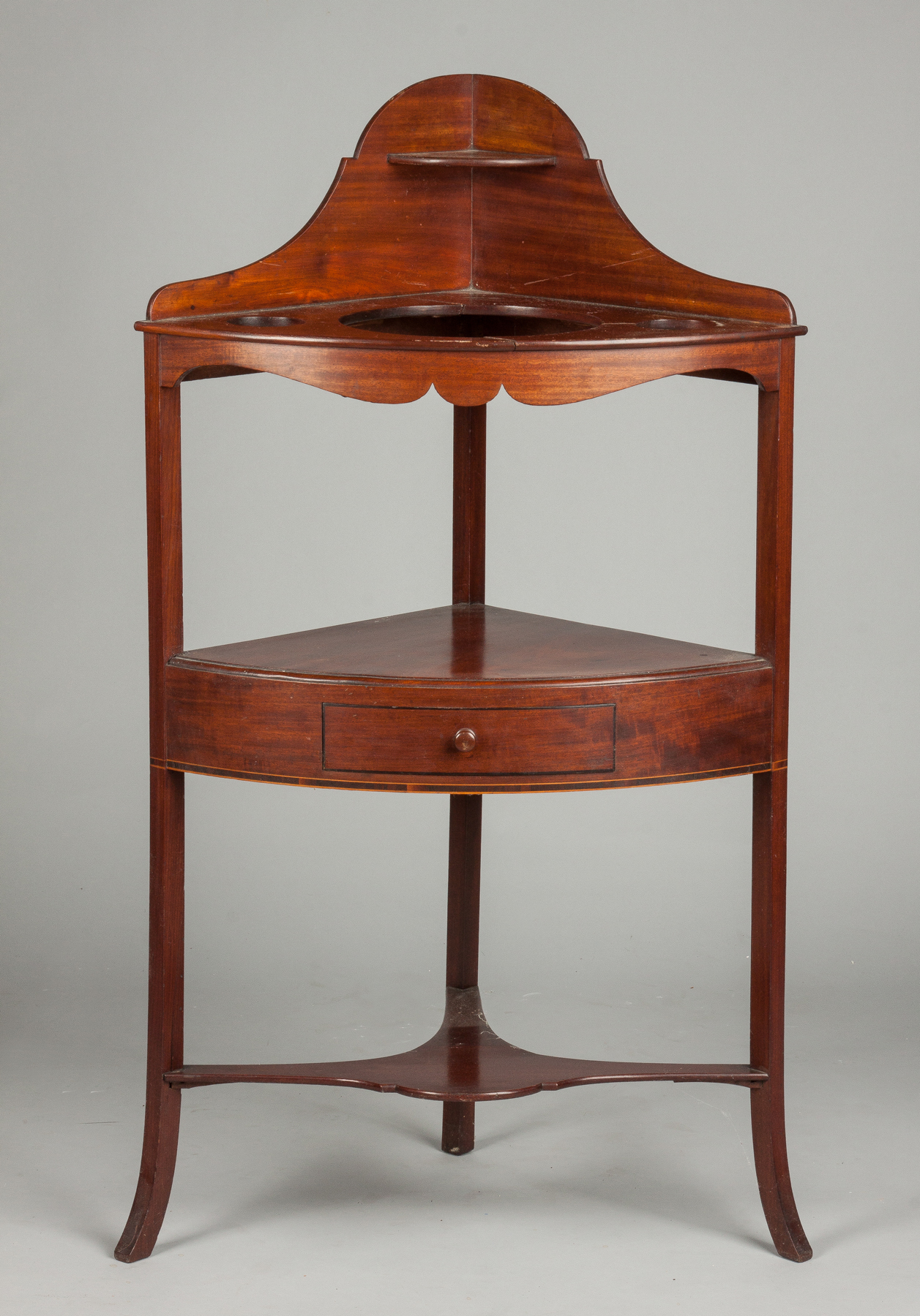 Appraisal: Hepplewhite Mahogany Corner Wash Stand C