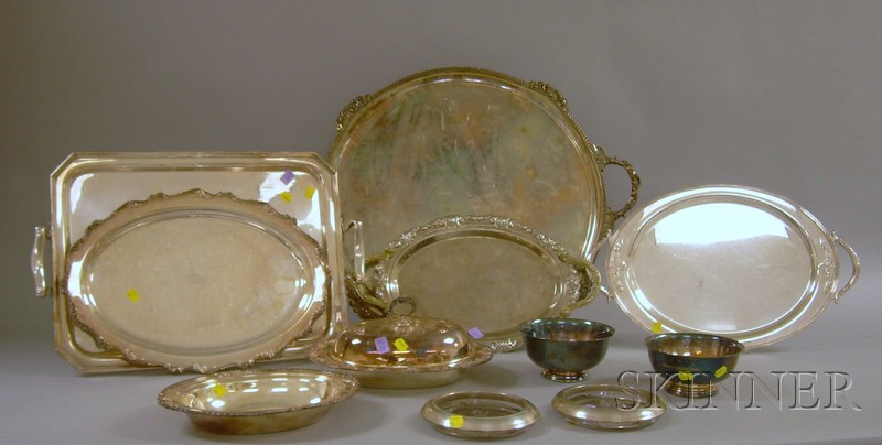 Appraisal: Group of Silver Plated and Sterling Silver Serving Pieces a