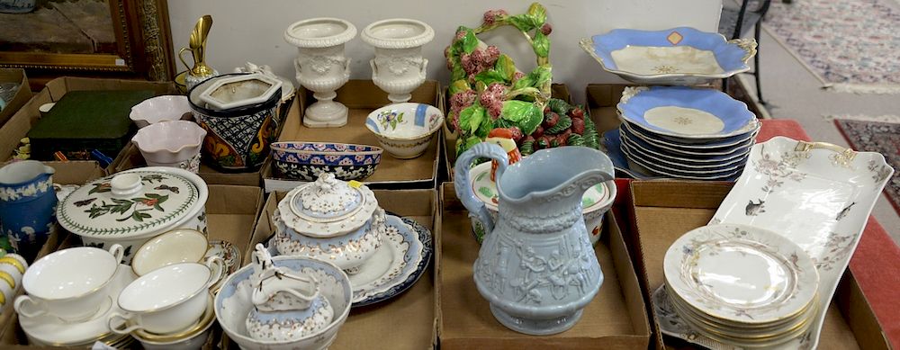 Appraisal: Eight boxes of porcelain and china to include English dessert