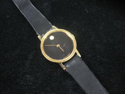 Appraisal: Lady's Movado Museum wristwatch Circular black face with traditional blank