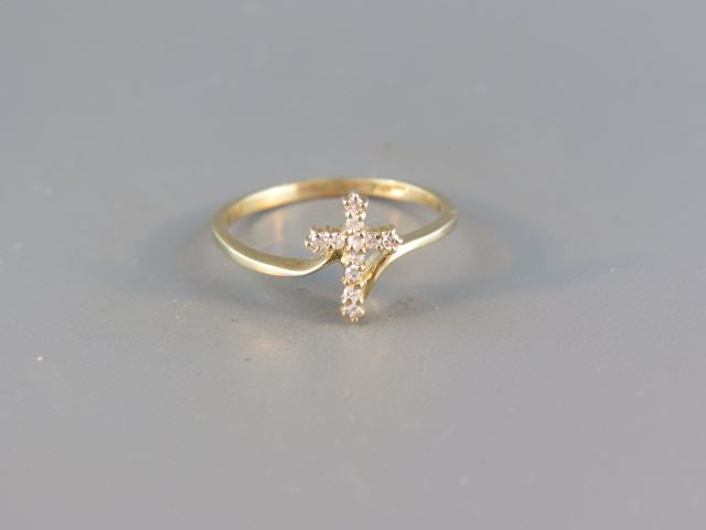 Appraisal: Diamond Cross Ring figural cross design with diamonds totaling carat