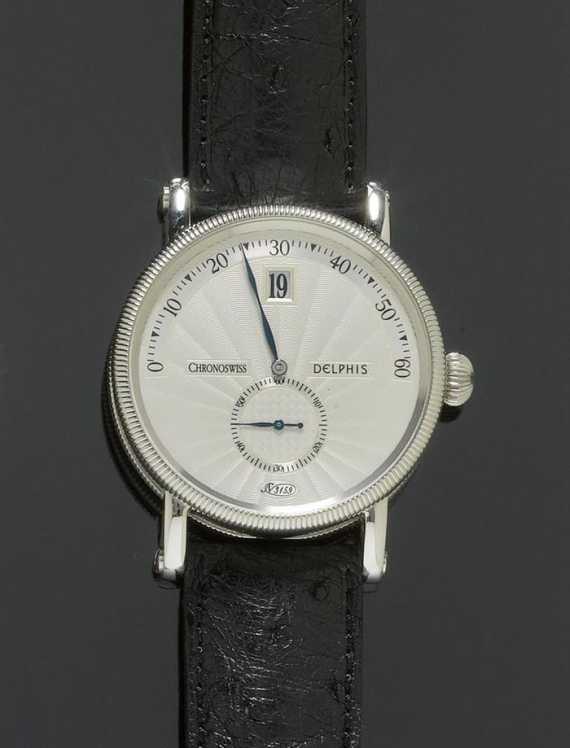 Appraisal: GENTLEMAN'S WRISTWATCH CHRONOSWISS DELPHIS Steel Ref CH Polished case No