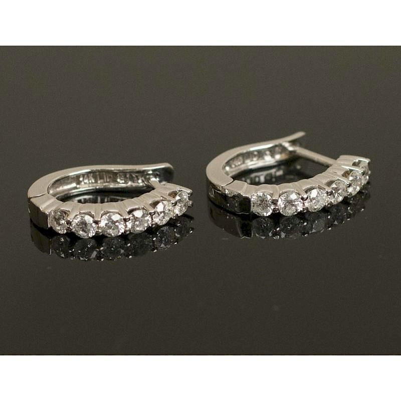 Appraisal: Diamond k Earrings A pair of diamond k white gold