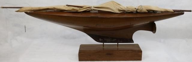 Appraisal: LARGE LATE TH EARLY TH CENTURY HANDMADEWOODEN POND MODEL LEAD