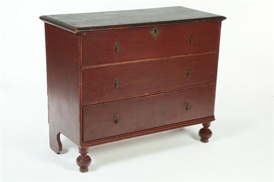 Appraisal: EARLY MULE CHEST American th century pine Simple six-board construction