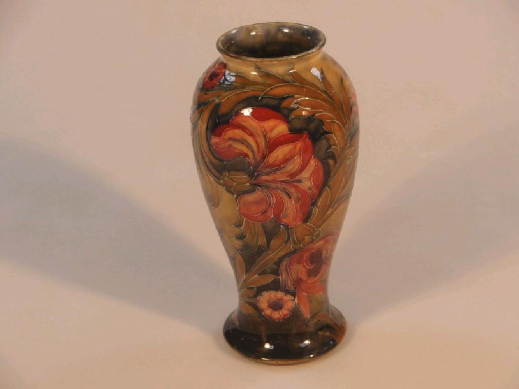 Appraisal: An early William Moorcroft pottery baluster vase tubelined and painted