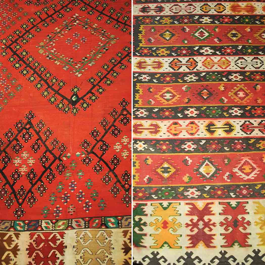 Appraisal: Two Thracian Kilims Rugs Approximately feet inches x feet inches