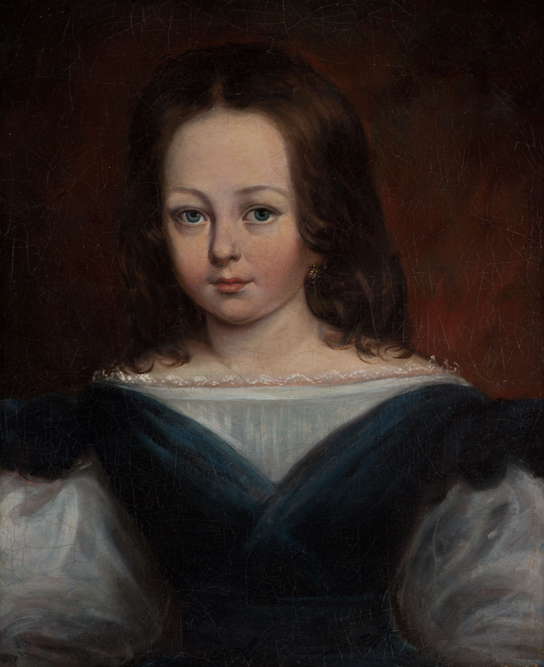 Appraisal: th c Artist Unknown Portrait of a Girl oil Oil