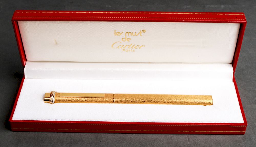 Appraisal: Cartier Paris Gold-Plated Les Must Ballpoint Pen Cartier Paris gold-plated