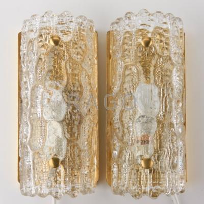 Appraisal: CARL FAGERLUND ORREFORS Pair of sconces Sweden ca s Glass