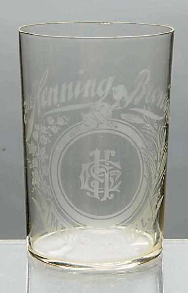 Appraisal: The Henning Brewing Co Acid-Etched Beer Glass Great scene with