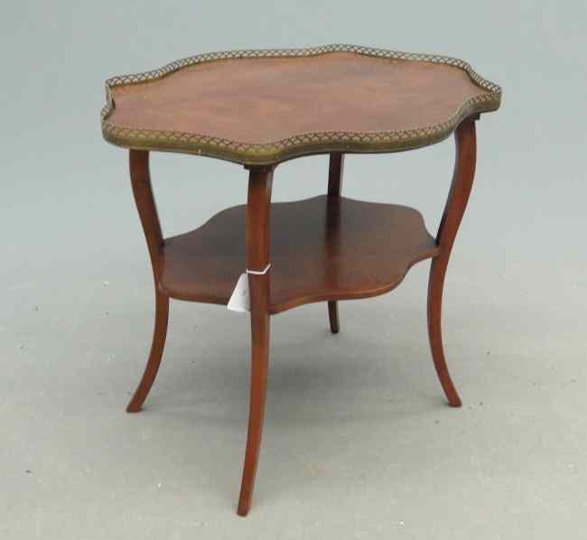 Appraisal: 's mahogany side table with brass gallery top '' x