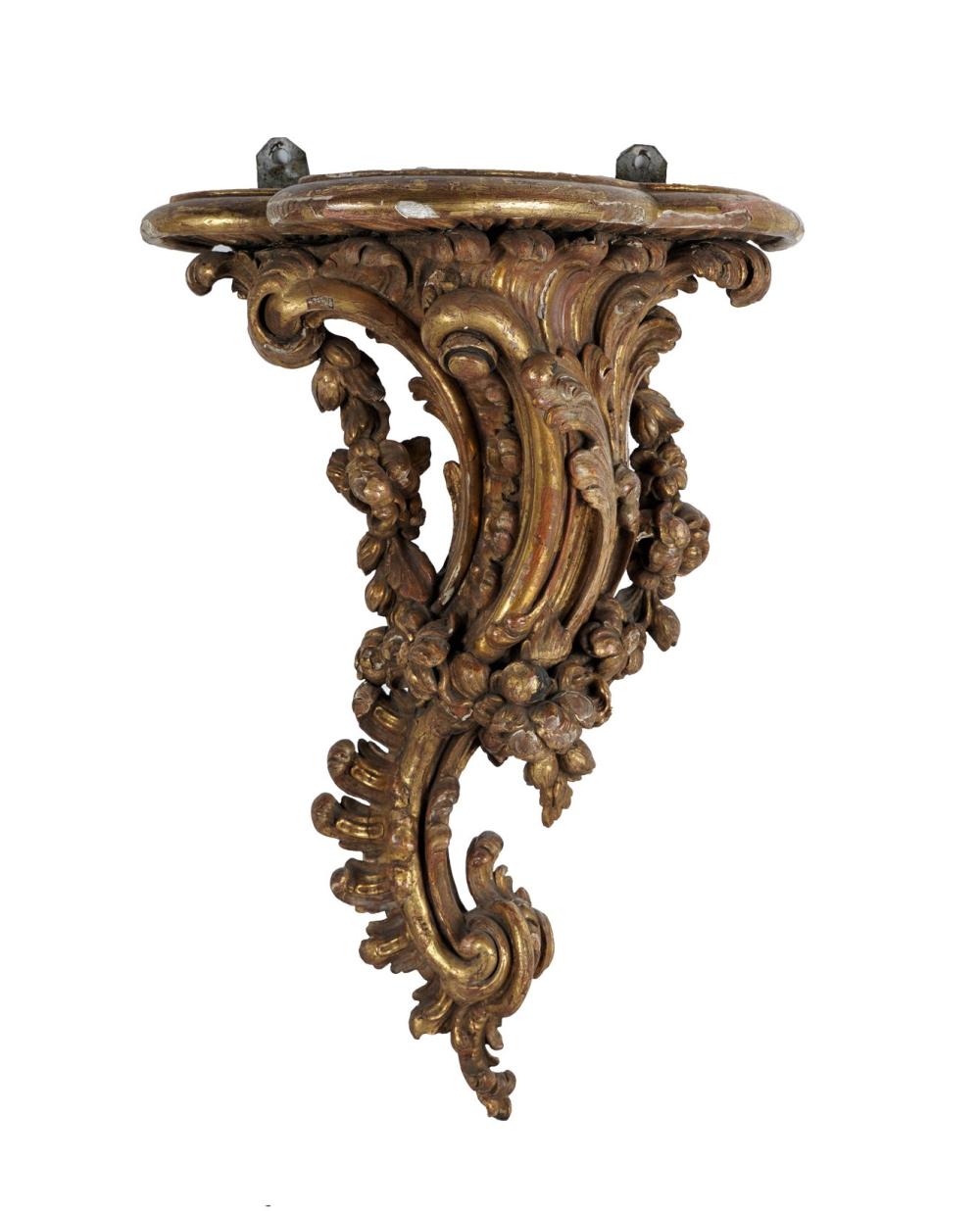 Appraisal: CARVED GILT WOOD ROCOCO STYLE BRACKETCondition scattered minor nicks to