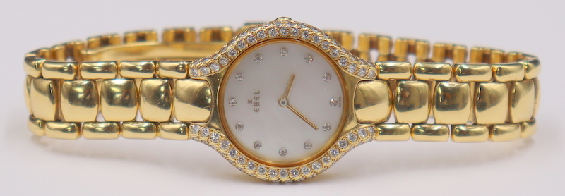 Appraisal: JEWELRY EBEL BELUGA KT GOLD AND DIAMOND WATCH A lady's