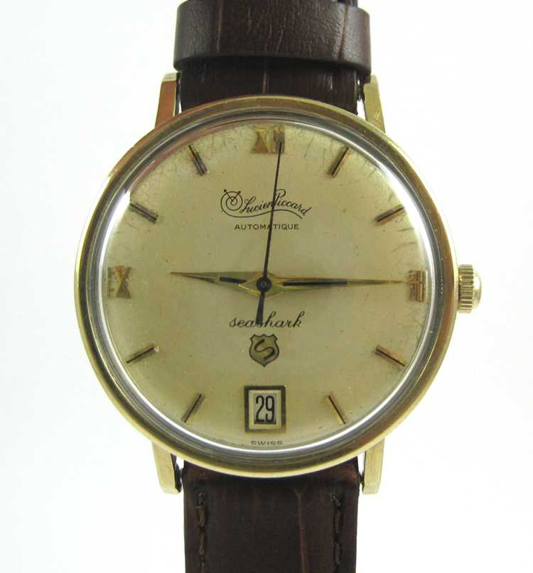 Appraisal: MAN'S VINTAGE LUCIEN PICCARD 'SEASHARK' AUTOMATIQUE WRIST WATCH Swiss c